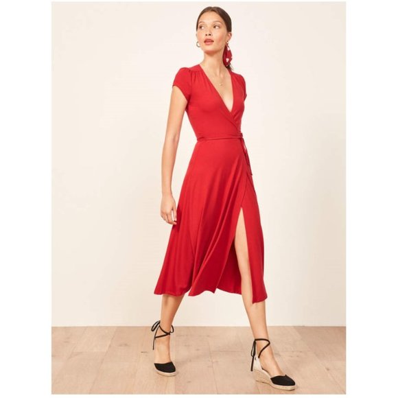 reformation becca midi dress